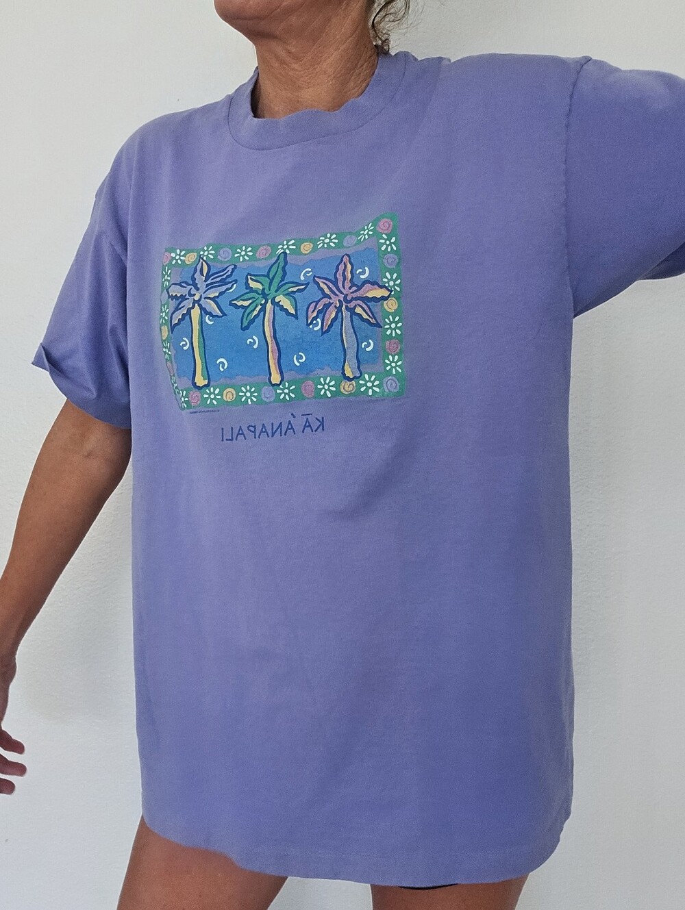 💜VTG 90s Ka'Anapali Hawaiian Pre -,Shrunk Cotton Tee Shirt